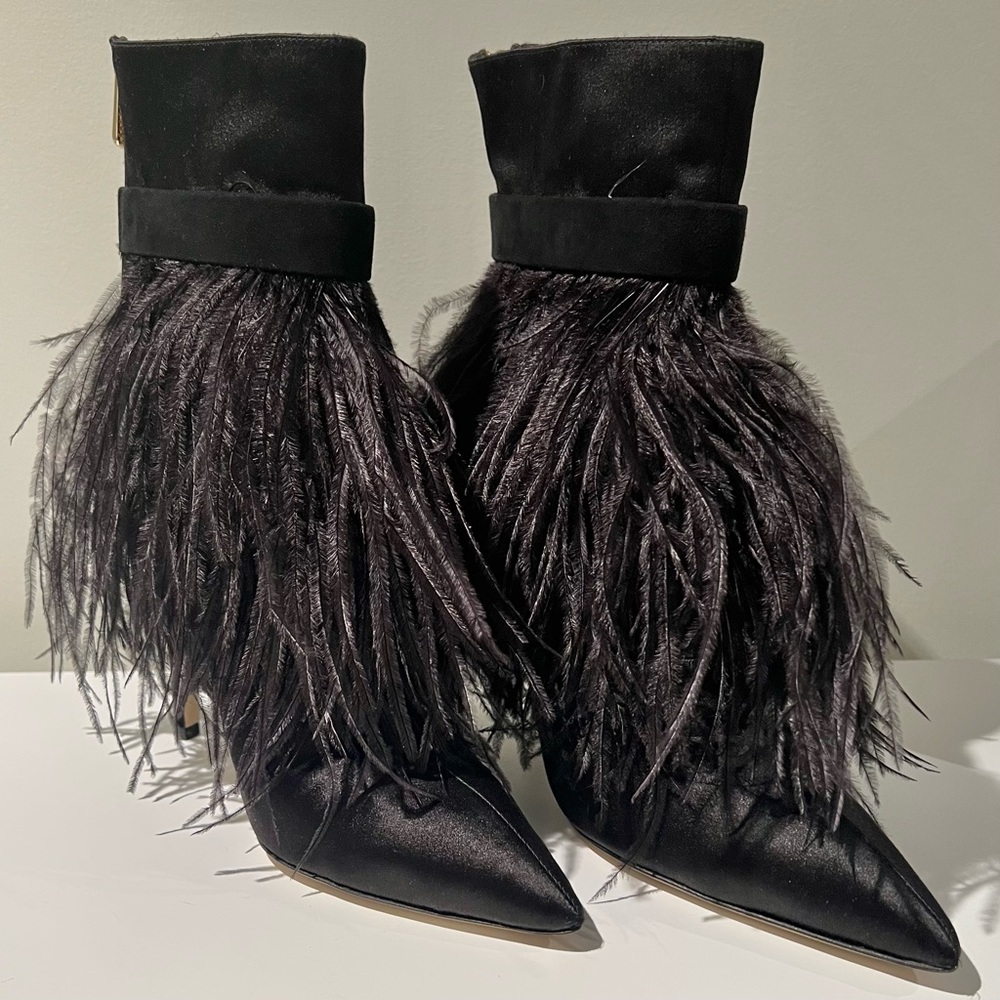 PAUL ANDREW Maxie Satin Black Boots